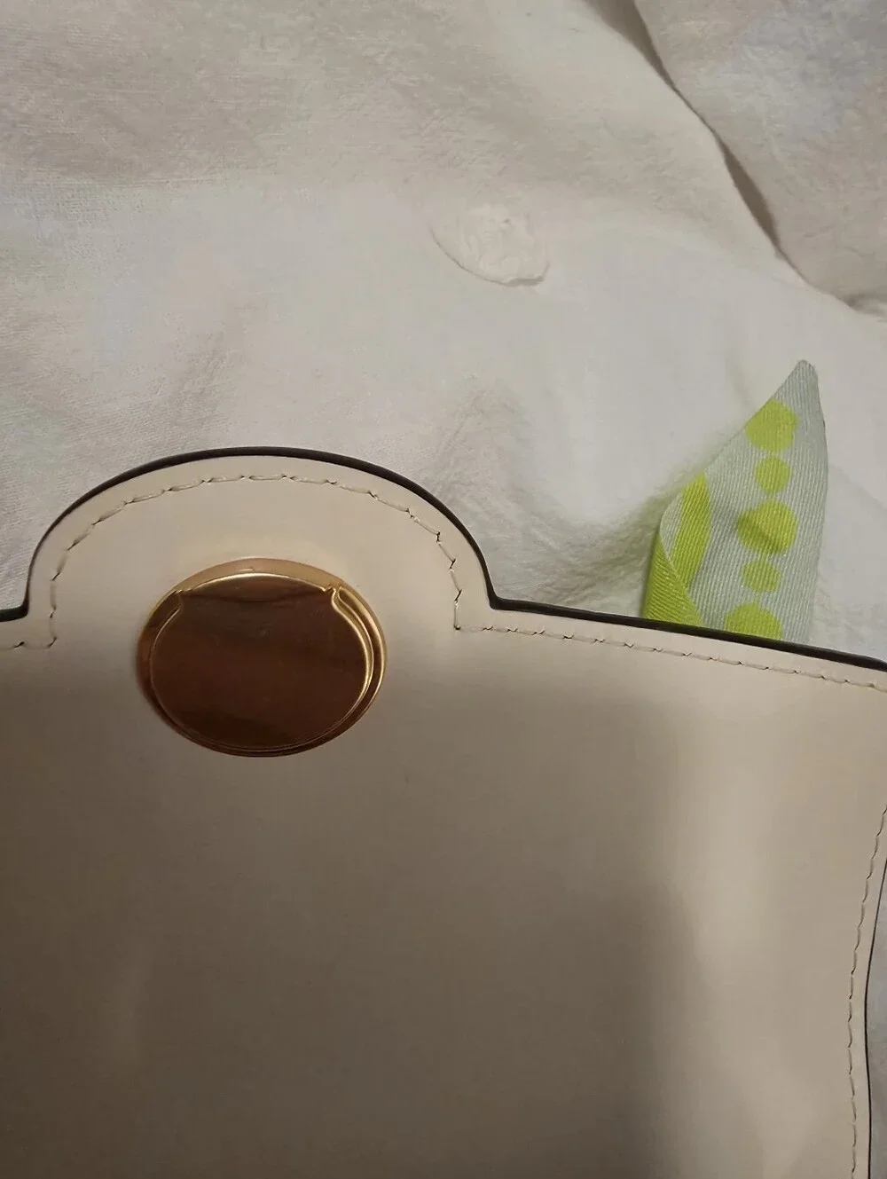 Tory Burch CreamTop-Handle Crossbody Tory Burch Bag with Tory Burch Scarf Accent